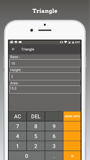 Screenshot of Area and Volume Calculator