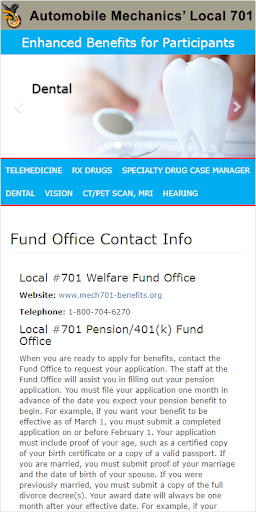 Local 701 Benefits Screen 3