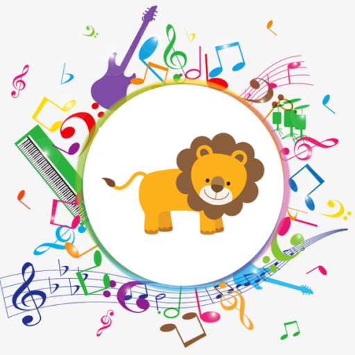 Animal sounds, music buttons logo