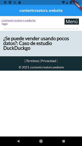 Android application ContentCreators.website screenshort