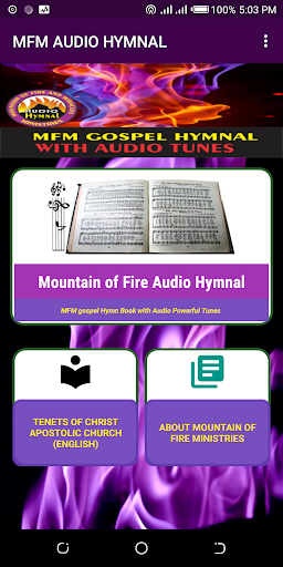 Mountain of Fire Audio Hymnal Screen 2
