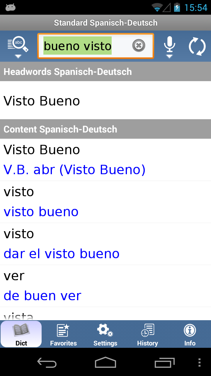 Android application Spanish - German Translator Dictionary Standard screenshort