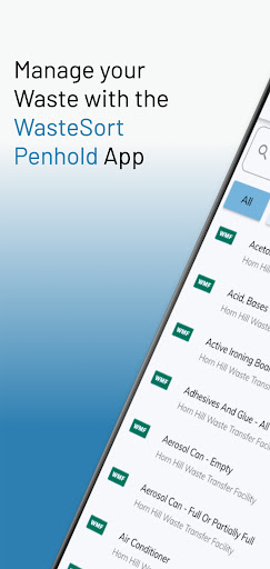Android application WasteSort Penhold screenshort