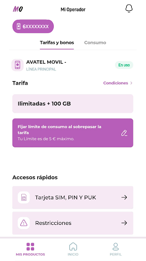 Android application MO Mi Operador Móvil screenshort