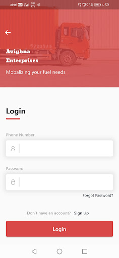 Avighna Driver App Screen 2