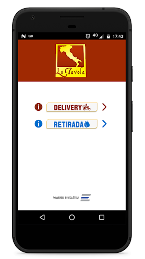 Android application La Tavola Pizzaria screenshort