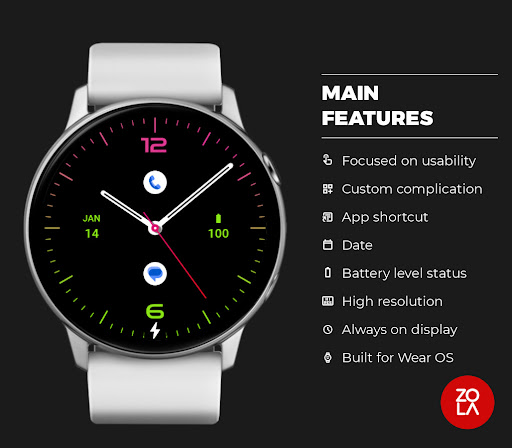 Green Pink Style Watch Face Screen 2