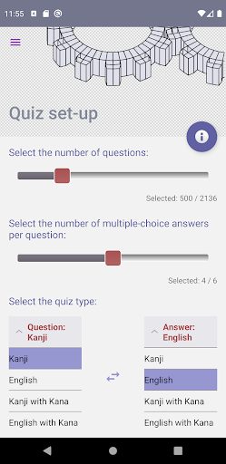 Android application Complete Kanji Quiz screenshort