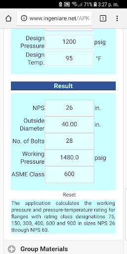 ASME B16.47 Group 1.1 to 1.18 Screen 2