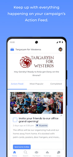 Android application Reach — Progressive Organizing screenshort