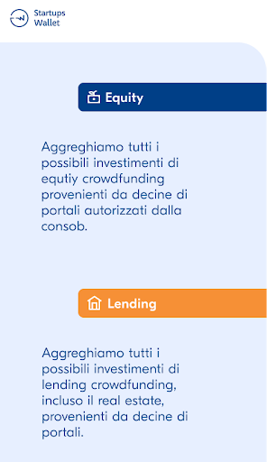 Android application Aggregatore crowdfunding screenshort