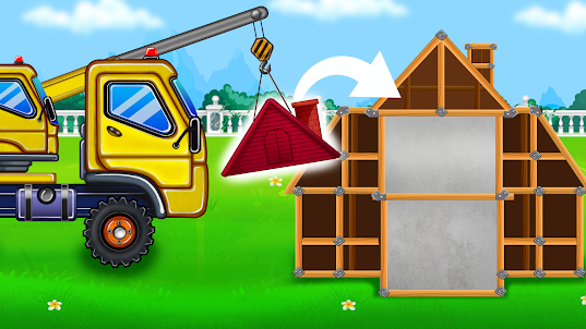 Kids Truck Build a House Games