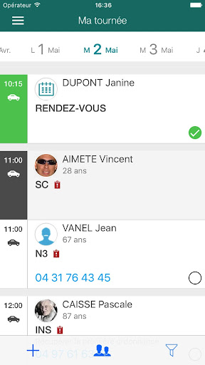 Android application FIDUCIAL myDay screenshort