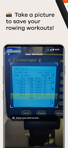 Android application ErgScan - Rowing Workout Log screenshort