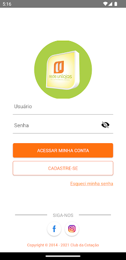 Android application Central UniLojas screenshort