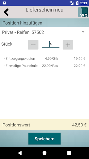Wastebook take over with costs Screen 3