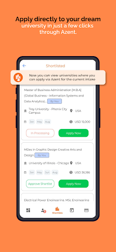 Azent App - Study Abroad Screen 2