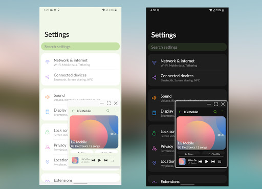 Android application Vivid Monet Green Theme LG UX9 screenshort
