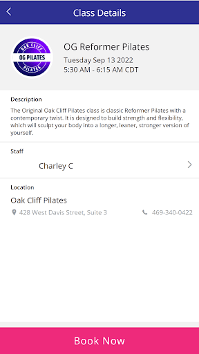 Oak Cliff Pilates Screen 3