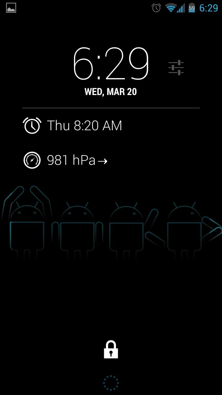 Android application Barometer Altimeter DashClock screenshort