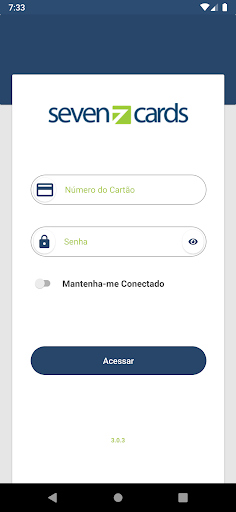 Android application Cartão Sevencards screenshort