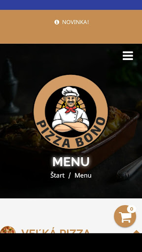 Android application Pizza Bono screenshort