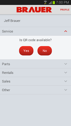 Brauer Service Call Assistant Screen 2