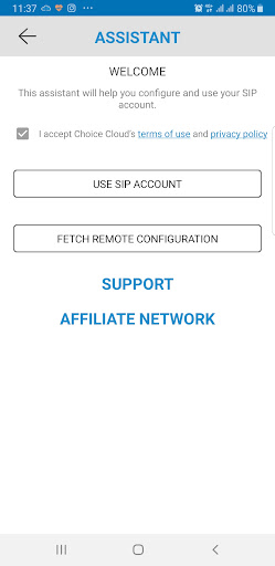 Android application CHOICECLOUD PBX screenshort