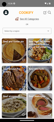 Android application Cookify screenshort