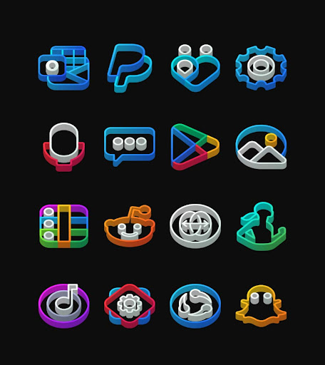 Screenshot of Dock Outline - 3D Icon Pack