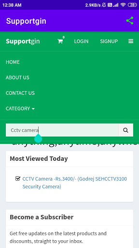 Android application Supportgin screenshort
