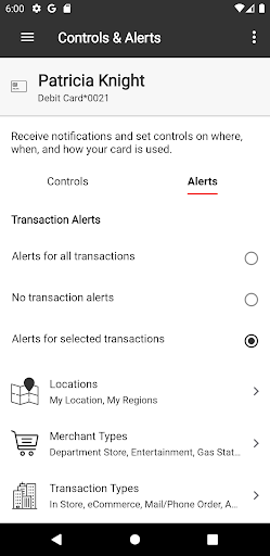 Android application Hiawatha Card Control screenshort