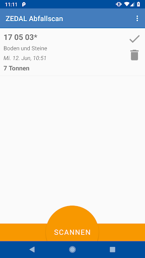 Android application ZEDAL Abfallscan screenshort