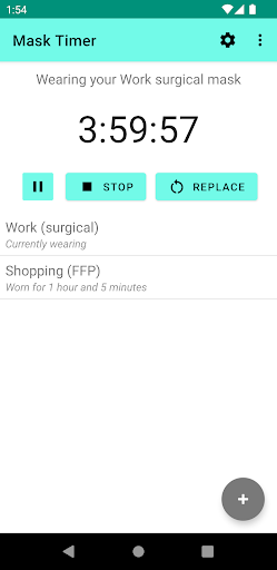 Android application Mask Timer — Track Your Masks screenshort
