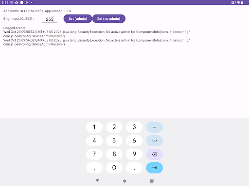 Android application JLT OEMConfig screenshort