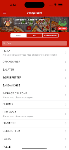 Android application Viking Pizza screenshort