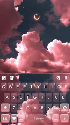 クールな Pink Aesthetic Sky のテーマキーボードのおすすめ画像5