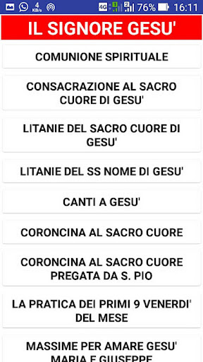 Android application Gesù screenshort