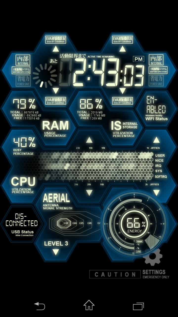 EVA System Monitor Screen 3