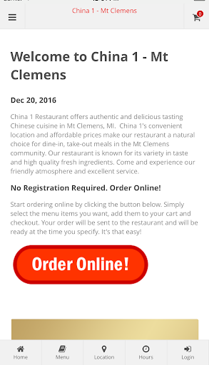 Android application China 1 - Mt Clemens screenshort