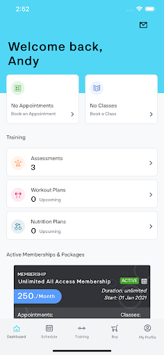 Evolve Fit Studio Screen 2