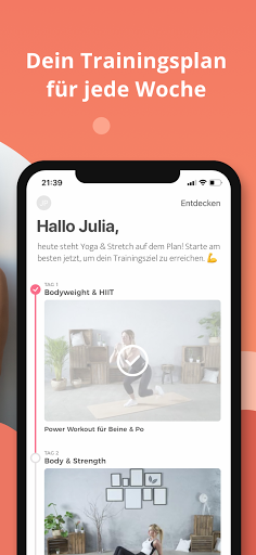 EatMoveFeel: Workouts, Rezepte Screen 3