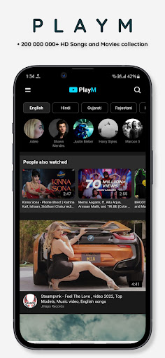 Android application PlayM Videos, Movies, Channels screenshort