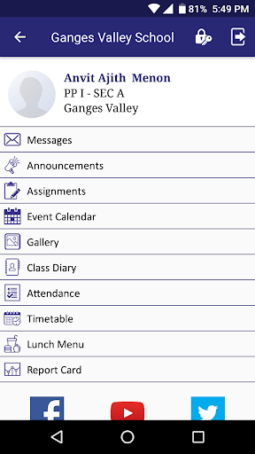 Ganges Valley Parent Portal Screen 3