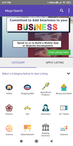 Android application Mega Search screenshort