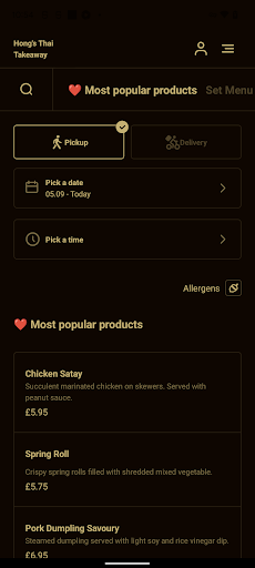 Hongs Thai Takeaway and Rest. Screen 3