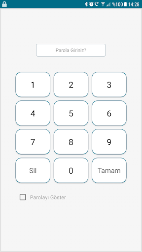 Android application Şifreli Not Defteri. screenshort
