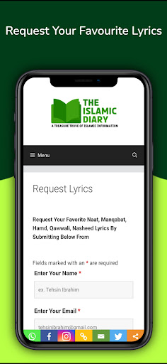 The Islamic Diary -Naat Lyrics Screen 3