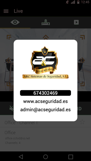 Android application A&C EasyView screenshort