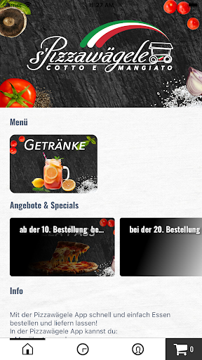 Android application s'Pizzawägele screenshort